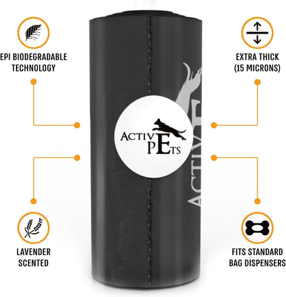 Extra Thick Lavender-Scented Dog Waste Bags - Leak-Proof & Easy-Tear for Eco-Friendly Poop Disposal