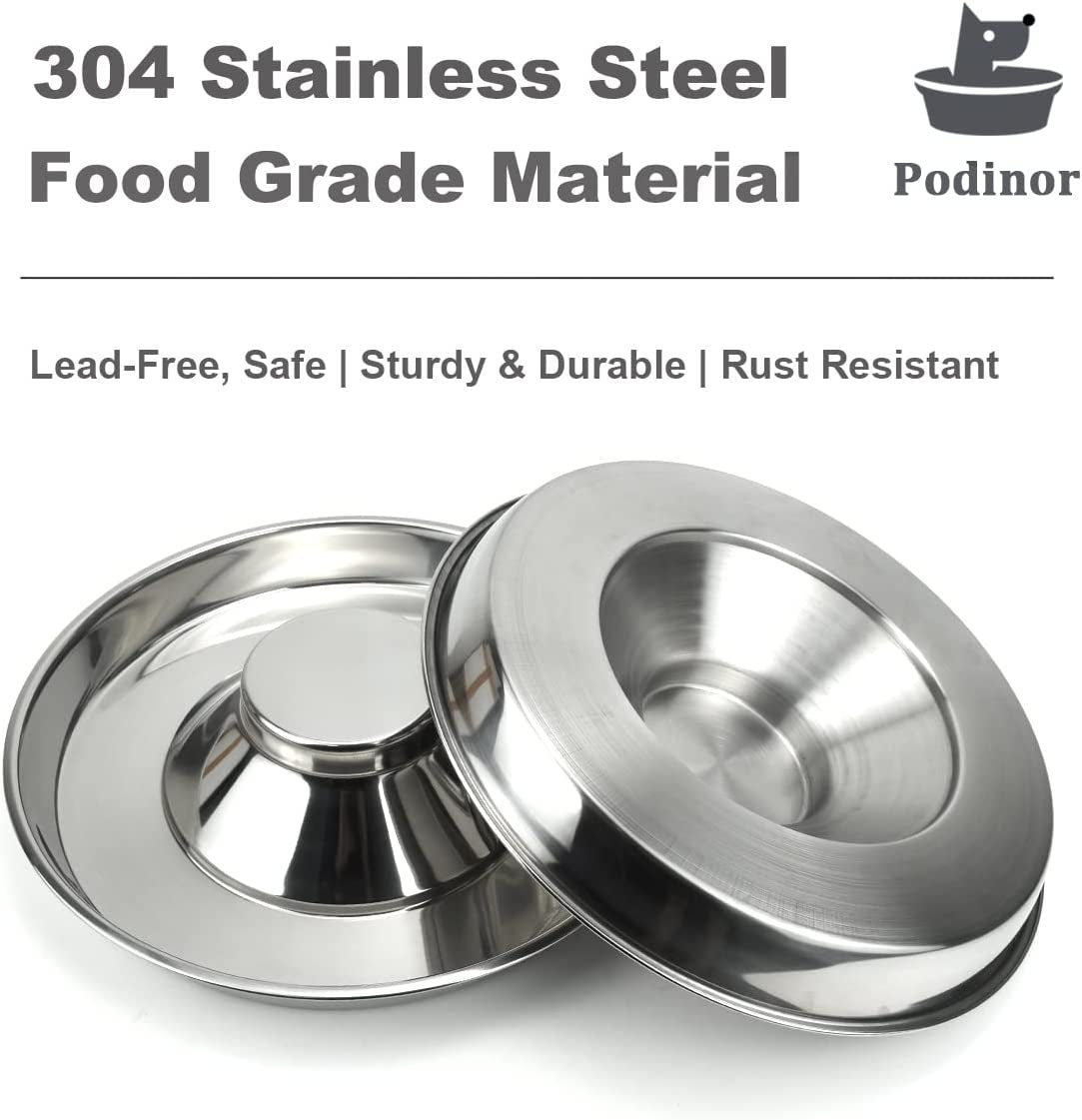 Stainless Steel Puppy Dog Bowls, Pets Puppies Feeding Food and Water Weaning Bowls Dishes Feeder, 11.8 Inch